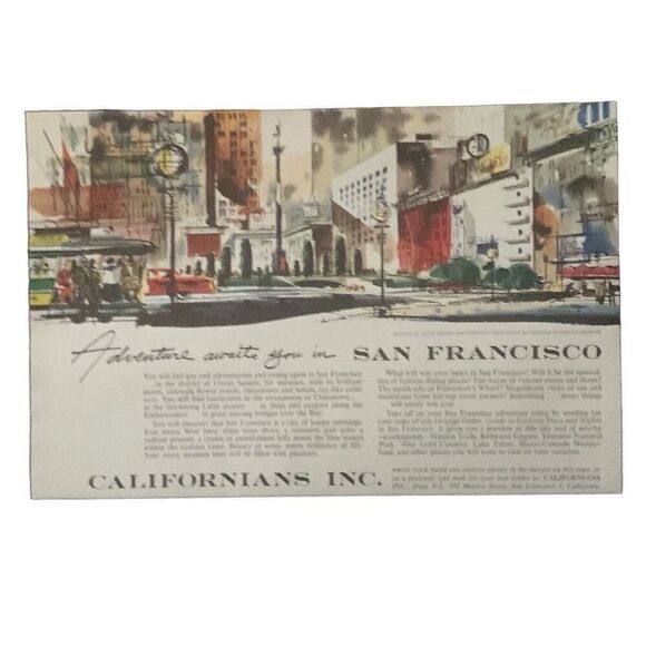 Vintage 1955 San Francisco Adventures Await Ad Advertisement - Picture 2 of 4